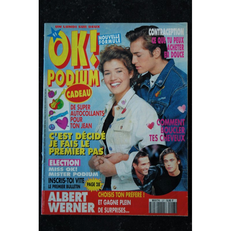 OK PODIUM !  25 1993 12  Vanessa DEMOUY LYNDA LACOSTE Lenny KRAVITZ Jason PRIESTLEY Sébastien ROCH Cindy CRAWFORD