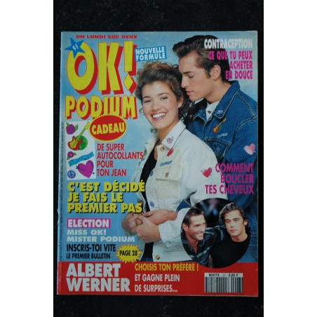 OK PODIUM !  25 1993 12  Vanessa DEMOUY LYNDA LACOSTE Lenny KRAVITZ Jason PRIESTLEY Sébastien ROCH Cindy CRAWFORD
