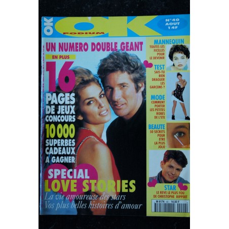 OK PODIUM !  39 1994 07   RACHEL Christophe RIPPERT Shannen DOHERTY Mel GIBSON Claudia SCHIFFER Renaud HANTSON