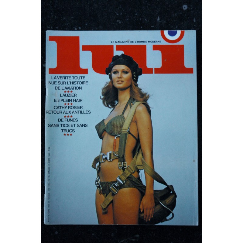 LUI 069 1969 OCTOBRE CATHY ROSIER NUDE INTERVIEW LOUIS DE FUNES LAUZIER CLOVIS LIBERTINE MODE GITTY ASLAN 1969