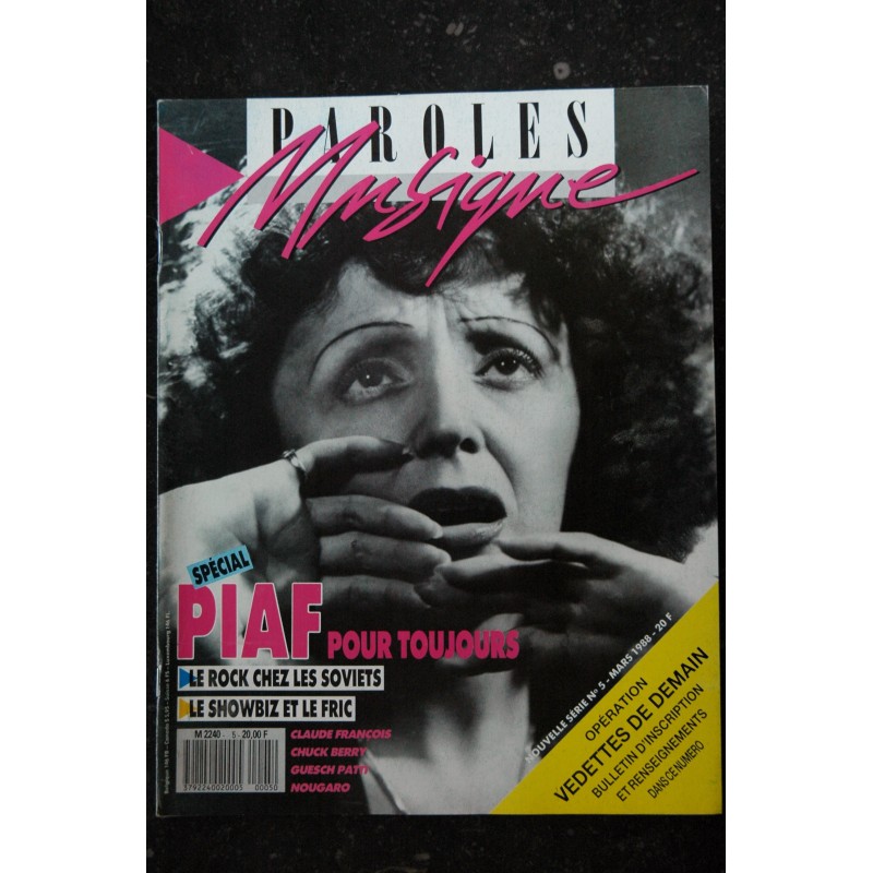 Paroles & Musique  n°   4    * 1988 02 *   MICHEL JONASZ  Marianne MILLE Eddy MITCHELL  Léonard COHEN  INXS  Louis CHEDID  DAMIA