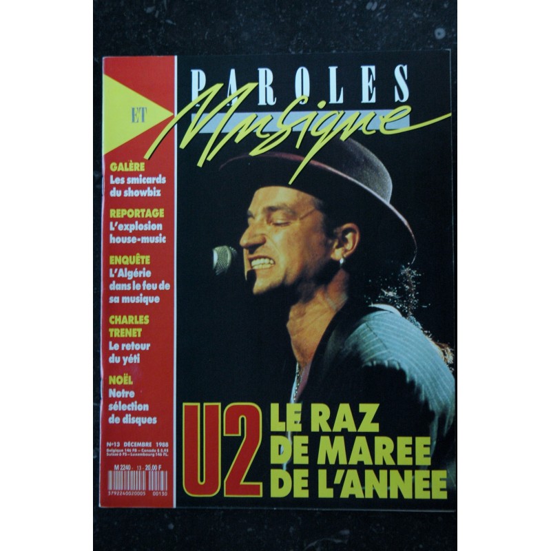 Paroles & Musique  n°  11    * 1988 10  *  BREL  STING  JAIRO  RITA MITSOUKO  Arielle DOMBASLE  DELPECH