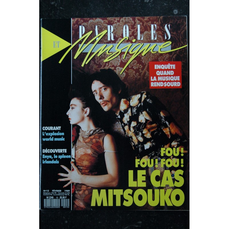 Paroles & Musique  n°  14    * 1989 01  *  SARDOU  SHEILA  Martin VEYRON  WATERBOYS  Guy MARCHAND  BANDOLERO