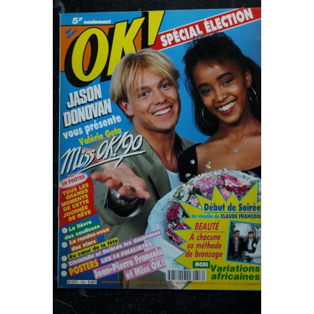 OK ! âge tendre 752 JUIN 1990 MICHAEL JACKSON + POSTER MADONNA PAULA ABDUL JASON DONOVAN PATRICK BRUEL