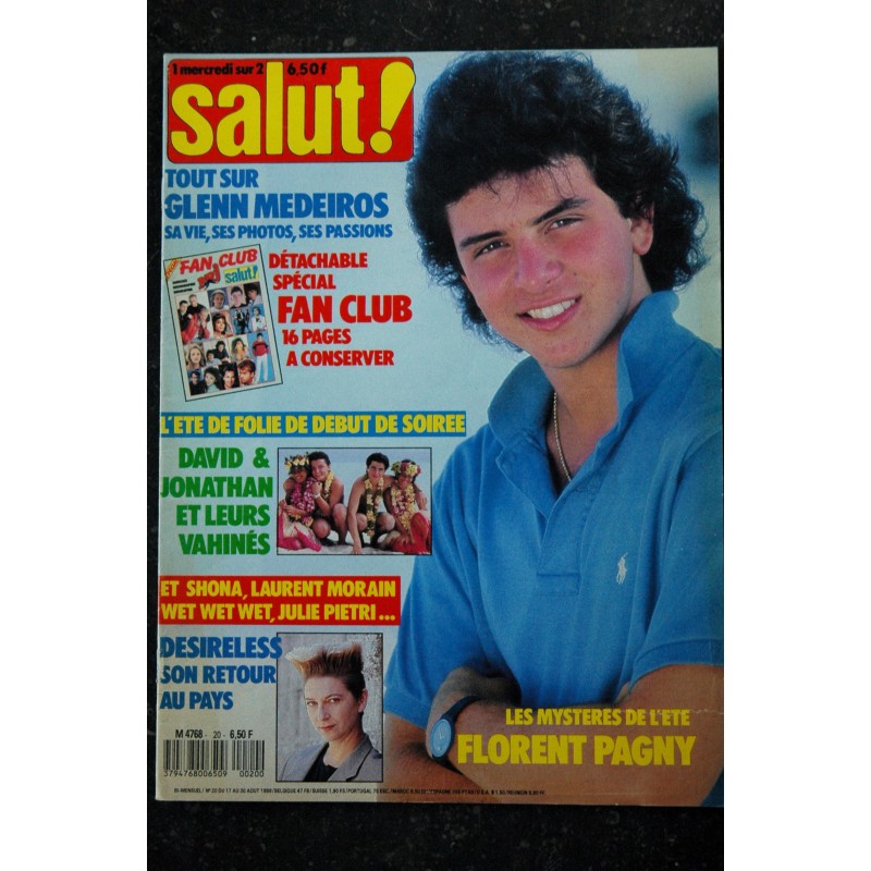 Salut ! M4768 018 N° 18  1988  juillet  David HALLYDAY  SANDY NICK KAMEN  Poster PAGNY ASTLEY