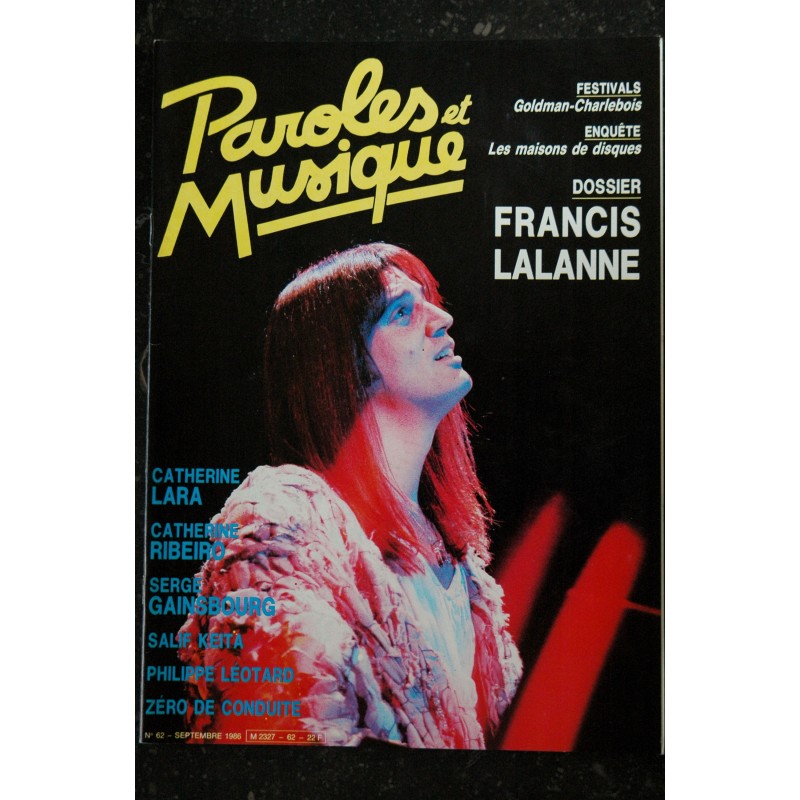Paroles & Musique    61   * 1986  06  *  SPECIAL BOB DYLAN  INDOCHINE  TELEPHONE  LLUIS LLACH  HIGELIN BAROUH