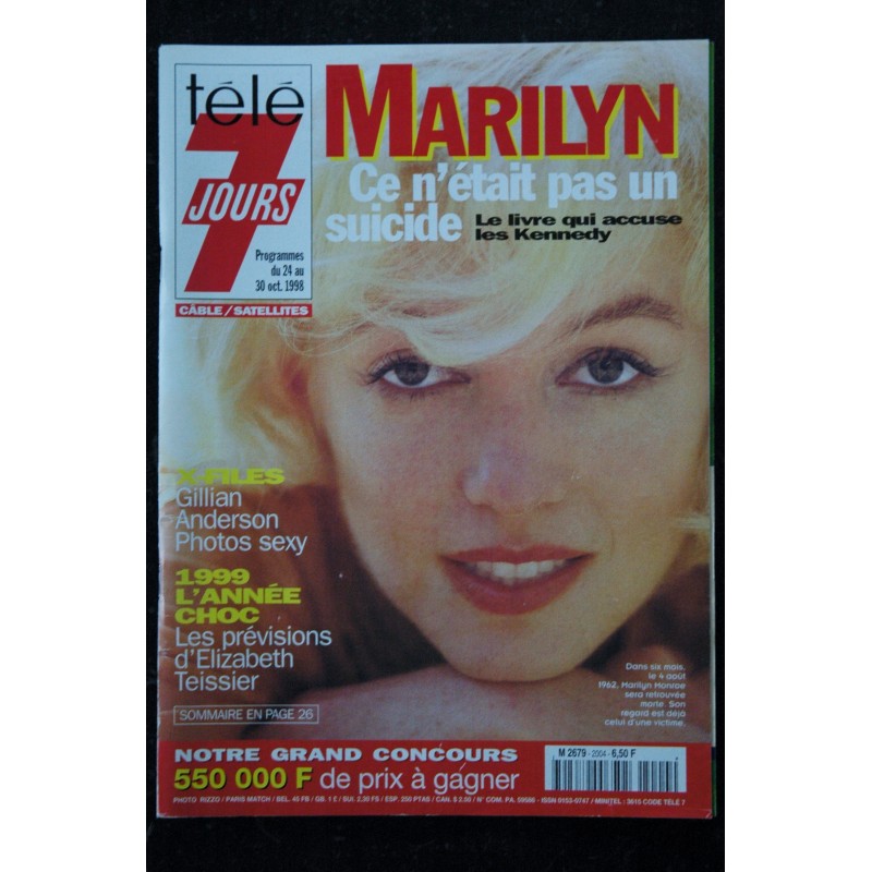 Télé 7 Jours  1683  1992    Marilyn MONROE assassinée  Cover + 2 pages  *  Véronique SANSON Karl ZERO