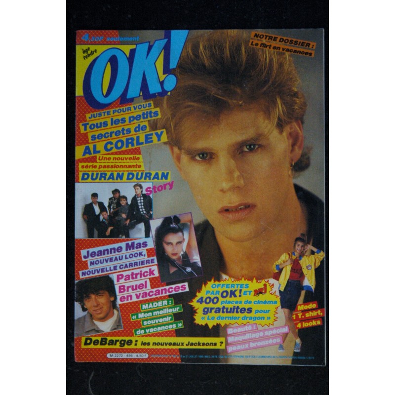 OK ! âge tendre 496  AL CORLEY  DURAN DURAN  JEANNE MAS  PATRICK BRUEL