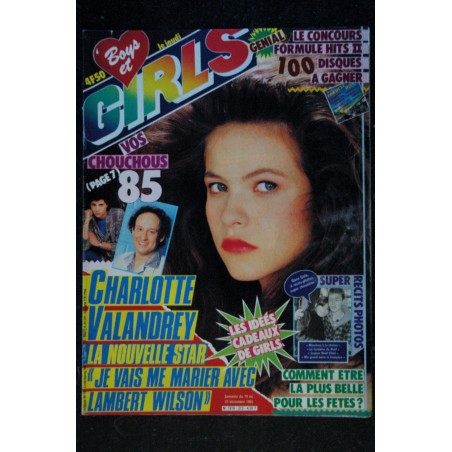 BOYS et GIRLS   n°  313  * décembre 1985 *  JEAN-LUC LAHAYE  BALAVOINE  STING