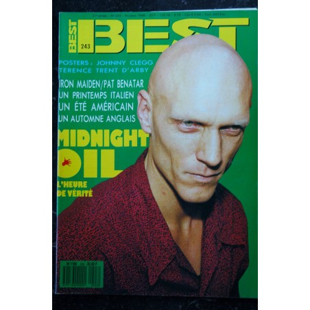 BEST 243 OCTOBRE 1988 COVER MIDNIGHT OIL IRON MAIDEN PAT BENATAR pas de poster