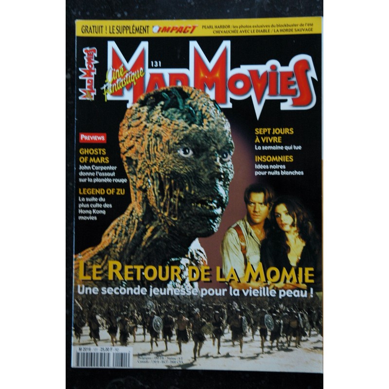 Ciné Fantastique MAD MOVIES  n°130 * 2001 *  LE COUVENT  Dossier TRASH  le seigneur des anneaux intuitions l'exorciste ring