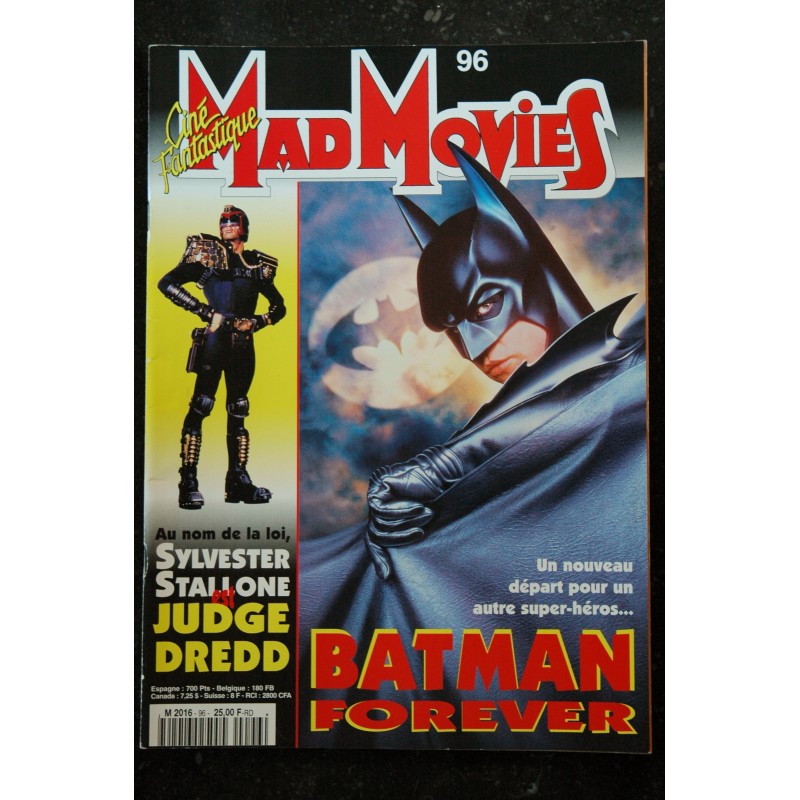 Ciné Fantastique MAD MOVIES  n° 95  * 1995 *   BATMAN FOREVER  FREDDY  ED WOOD Tim BURTON Fred Olen Ray