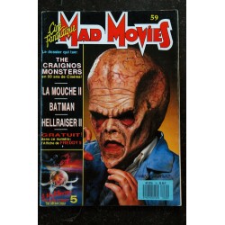 Ciné Fantastique MAD MOVIES  n° 59  * 1989 *  The craignos monsters LA MOUCHE II  BATMAN  HELLRAISER II