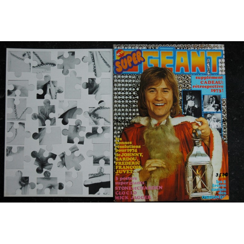 SUPER GEANT 016 JANVIER 1974 POSTERS GEANTS MIKE BRANT JOHNNY HALLYDAY + CP CLAUDE FRANCOIS JUVET CARLOS ROUSSOS