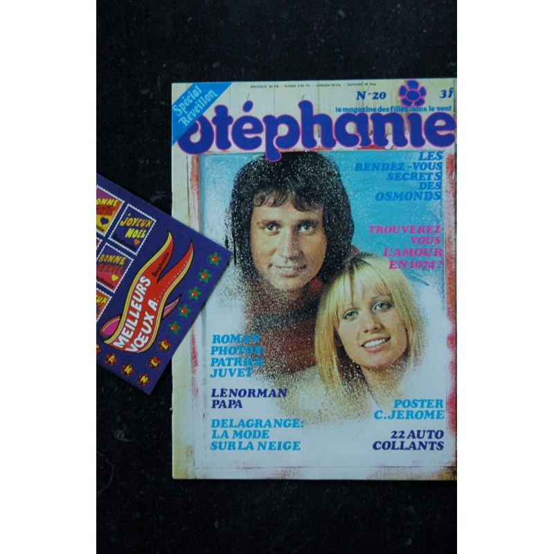 STEPHANIE 020 1973 DECEMBRE COVER STONE & CHARDEN PATRICK JUVET LENORMAN OSMONDS + POSTER C. JEROME
