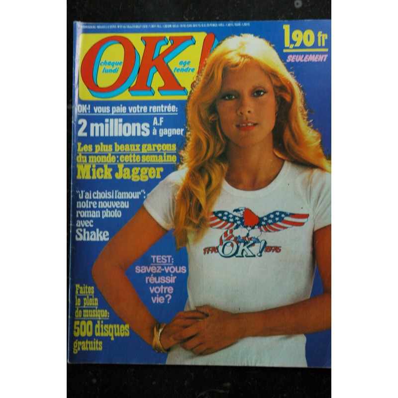 OK ! âge tendre  80   juillet 1977  La retraite cachée de Dave Le prince ANDREW Jo Dassin Eric CHARDEN