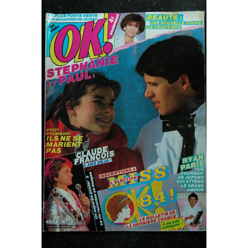 OK ! âge tendre 424 ANTHONY DELON  MICHAEL JACKSON  KIM WILDE