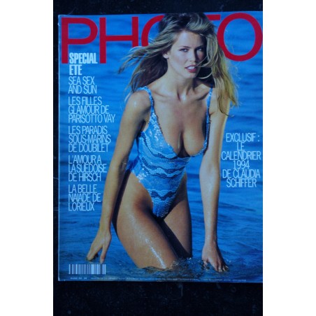 PHOTO 303 JUILLET 1993 COVER  CLAUDIA SCHIFFER FILLES GLAMOUR VAY BELLE NAIADE LORIEUX