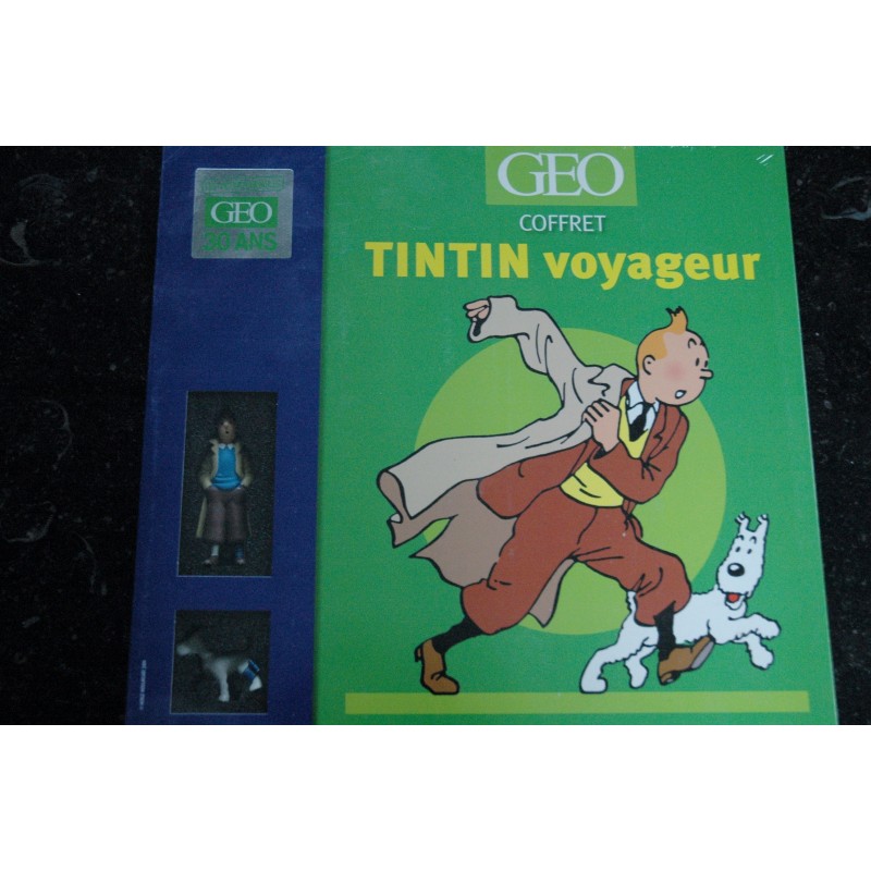 Coffret Collector GEO  TINTIN GRAND VOYAGEUR DU SIECLE + Figurines Officielles TINTIN et MILOU