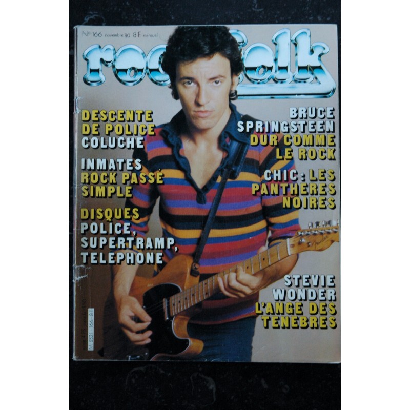 ROCK & FOLK 166 NOVEMBRE 1980 COVER BRUCE SPRINGSTEEN + POSTER COLUCHE INMATES POLICE SUPERTRAMP TELEPHONE STEVIE WONDER