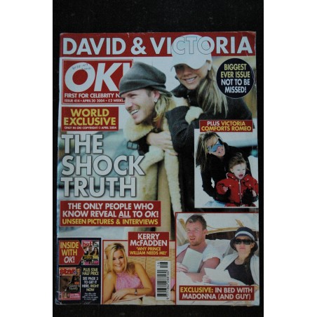 OK ! First for Celebrity World Exclusive 2004 Madonna David & Victoria