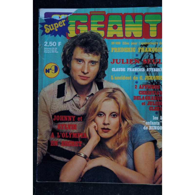 Super GEANT  009  n° 9  *  1973  *   JOHNNY et SYLVIE  CLAUDE FRANCOIS C. JEROME  JULIEN CLERC