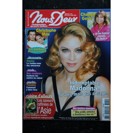 Nous Deux N° 3172 Indomptable MADONNA ! 50 ans , mais pas si sage ... Cover + 2 pages CHANTAL GOYA