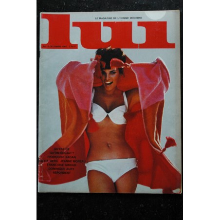 LUI 012 1964 DECEMBRE D. AURY FRANCOISE SAGAN MACHA MERIL JEANNE MOREAU GIROUD STRIP ASLAN