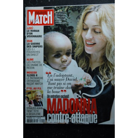 PARIS MATCH N° 2999 2006 NOVEMBRE COVER MADONNA ADOPTION DE DAVID 6 PAGES CHARLOTTE RAMPLING