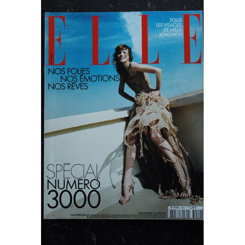 ELLE 2998 16 juin 2003 Jennifer ANISTON cover + 6 pages  - Stephan EICHER -  Axelle LAFONT -  164 pages
