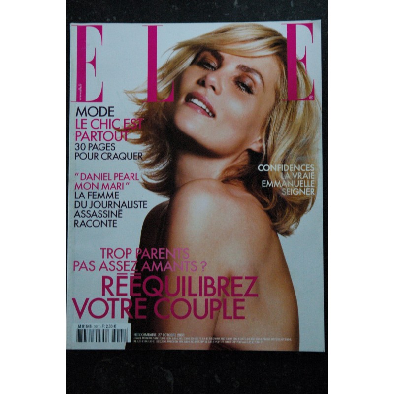 ELLE 3013 29 septembre 2003 LAETITIA CASTA Cover + 10 pages  - Nadine TRINTIGNANT - Alain CHAMFORT - Miuccia PRADA - 204 pages