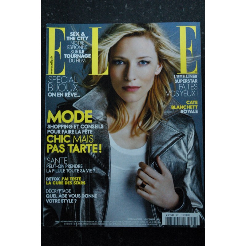 ELLE 3231  03 décembre 2007  Cate BLANCHETT Cover + 4 p. - Marie Gillain - Yaël Abecassis  - 244 p. Fashion Vintage