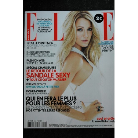 ELLE 3455  16 mars 2012  Léa SEYDOUX Cover + 6 p.  - H. Newton - Karl LAGERFELD - NKM  - 208 p. Fashion Vintage