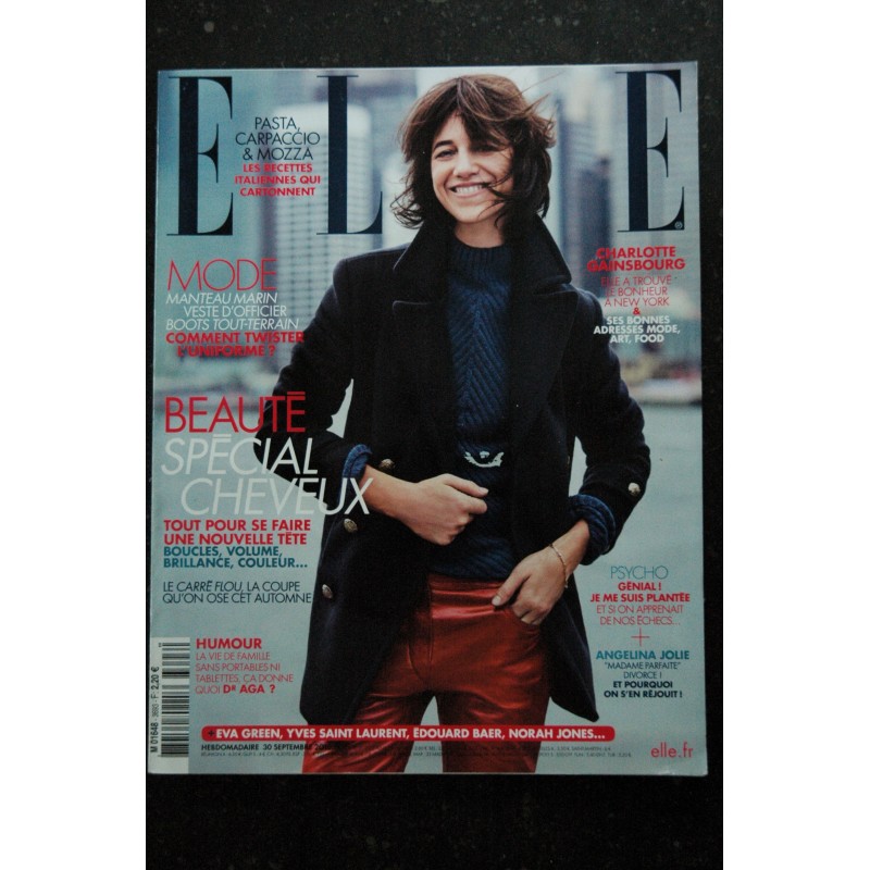 ELLE 3461  27 avril 2012  Charlotte GAINSBOURG Cover + 4 p. - Nicole le Douarin - BD de SOLEDAD - 196 p. Fashion Vintage