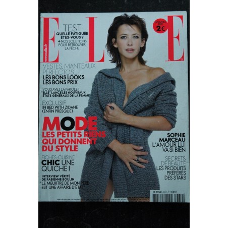 ELLE 3332 06 novembre 2009  Sophie MARCEAU Cover + 6 p. - Robin WRIGHT - Zidane - 216 p. Fashion Vintage