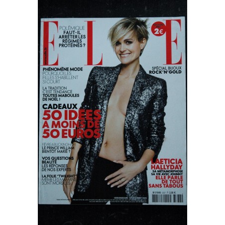 ELLE 3337 11 décembre 2009  Laeticia HALLYDAY Cover + 9 p. - Sigoutney WEAVER - Dree HEMINGWAY - 200 p. Fashion Vintage