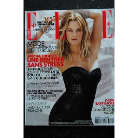 ELLE 3373 20 août 2010 Drew BARRYMORE Cover + 4 p. - Sakineh - Naomi WATTS - Nicole RICHIE - 156 p. Fashion Vintage ELLE 3373 20 août 2010 Drew BARRYMORE Cover + 4 p. - Sakineh - Naomi WATTS - Nicole RICHIE - 156 p. Fashion Vintage