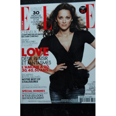 ELLE 3381 15 octobre 2010 Marion COTILLARD Cover + 8 p. - Javier BARDEM - JON HAMM - 312 p. Fashion Vintage ELLE 3381 15 octobre 2010 Marion COTILLARD Cover + 8 p. - Javier BARDEM - JON HAMM - 312 p. Fashion Vintage