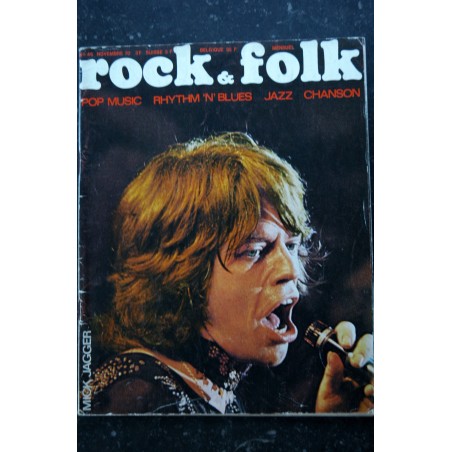 ROCK & FOLK 046 1970 NOVEMBRE COVER MICK JAGGER + POSTER ROLLING STONE RAY CHARLES ALICE ET AME SON JETHRO TULL