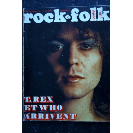 ROCK & FOLK 068 1972 SEPTEMBRE COVER MARC BOLAN T. REX WHO ELVIS PRESLEY JOHN LENNON YOKO PAUL McCARTENEY + POSTER STEVE STILLS