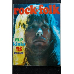 ROCK & FOLK 089 1974 JUIN COVER KEITH EMERSON ELP KINKS YES LOU REED + POSTER COLUCHE JOHNNY RIVERS JIMI HENDRIX