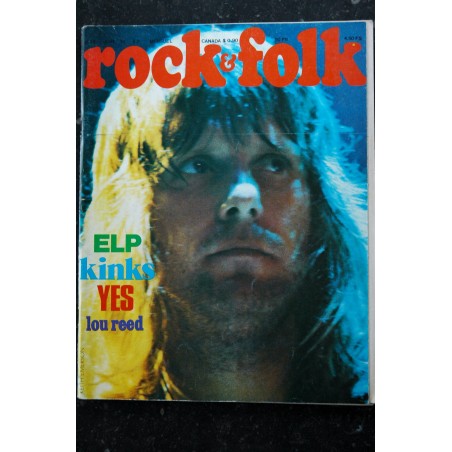 ROCK & FOLK 089 1974 JUIN COVER KEITH EMERSON ELP KINKS YES LOU REED + POSTER COLUCHE JOHNNY RIVERS JIMI HENDRIX