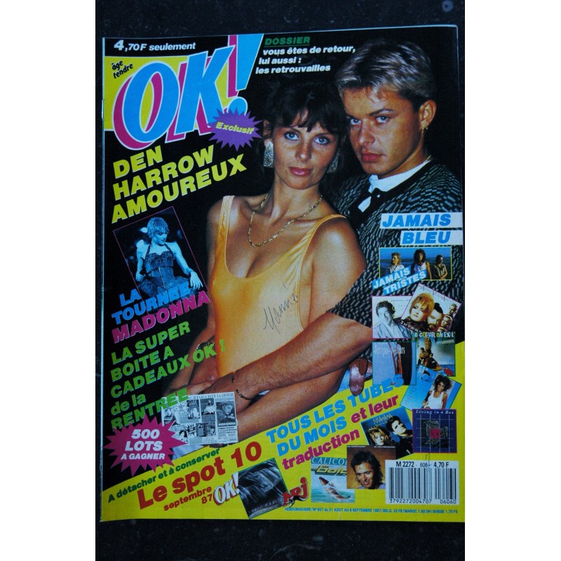 OK ! âge tendre 606 LES AVIONS KAZERO DAVID ET JONATHAN MAGIQUE MADONNA MADONNA ET SEAN 1987