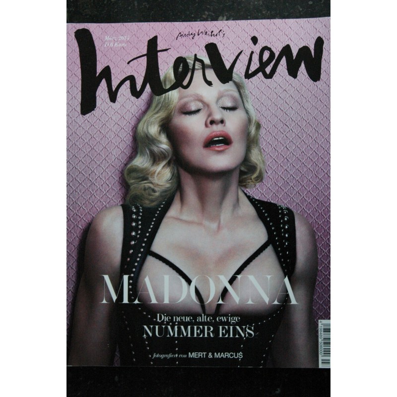 INTERVIEW MARZ 2015 COVER MADONNA DIE NEUE ALTE EWIGE NUMMER EINS Andy Warhol's INTERVIEW  Cover + 23 pages