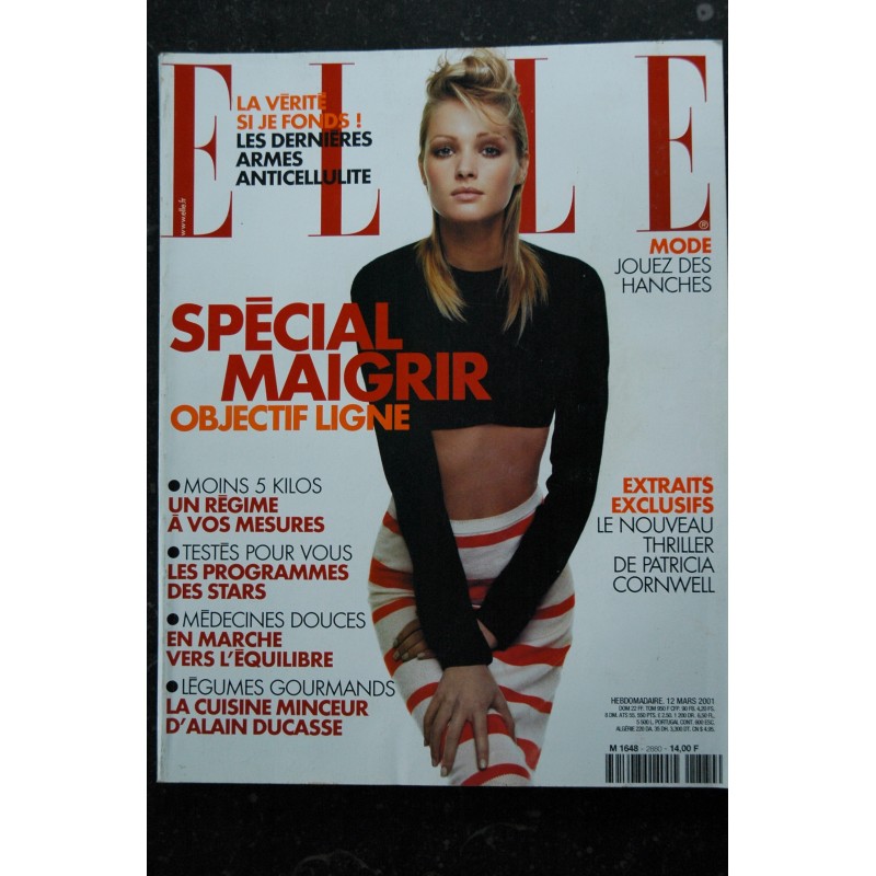 ELLE 2984 10 mars 2003  Patrick Bruel cover + 4 pages - Jennifer LOPEZ - Sylvie TESTUD - Javier Bardem - 198 pages