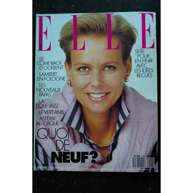 ELLE 2249  13 février 1989  Estelle LEFEBURE Cover + 4p. - David Hallyday - Les machos Christine Bravo - 126 p. Fashion Vintage