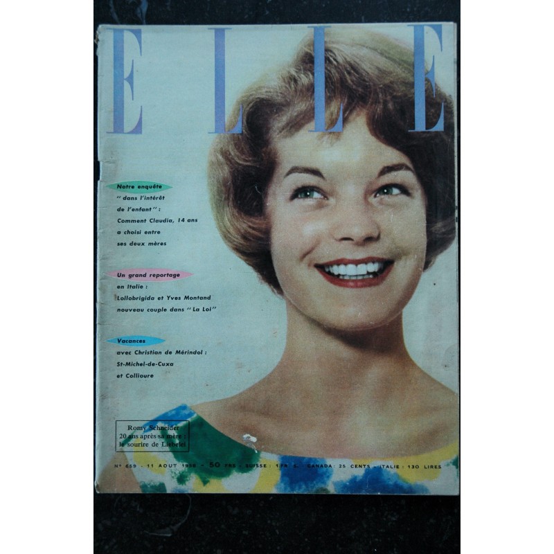 ELLE   657 28 juillet 1958 Annette STRYBERG VADIM St Tropez 4 p. Françoise GIROUD  - 76 pages FASHION VINTAGE