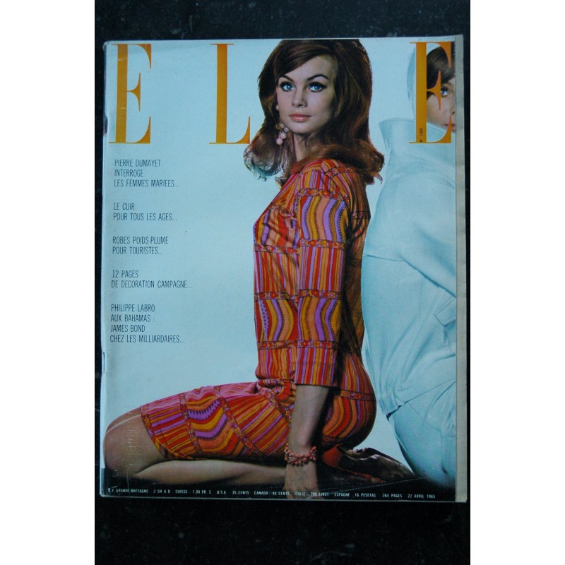 ELLE  1004 18 mars 1965  Henri de MONTHERLANT - Dagobert - André Castelot test de la femme infidèle - 220 pages FASHION VINTAGE