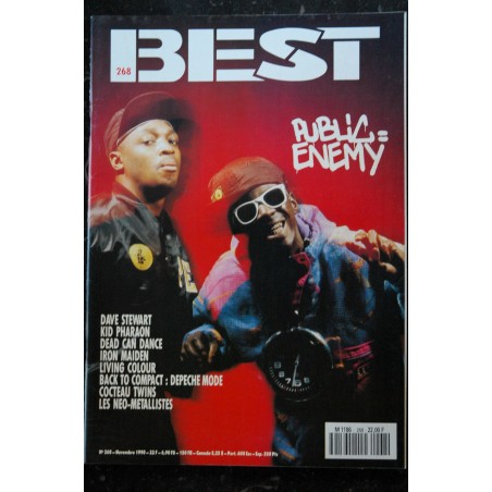 BEST 265  AOUT 1990  NOIR DESIR  Mano Negra Iggy Pop Soul II Soul Rolling Stones Spinrad Léotard Thunders