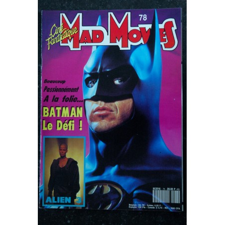 Ciné Fantastique MAD MOVIES n° 78  * 1992 *  BATMAN  ALIEN 3  Les aventures d'un homme invisible  le Cobaye